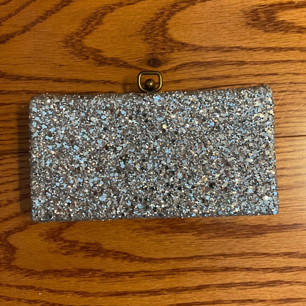 J. Crew Silver Clutch